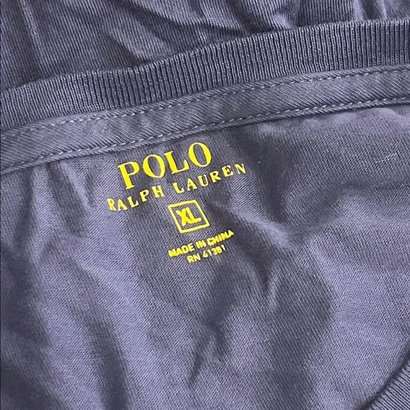 Polo Ralph Lauren Short Sleeve V Neck T Shirt blue new Mens Size XL - Picture 7 of 9